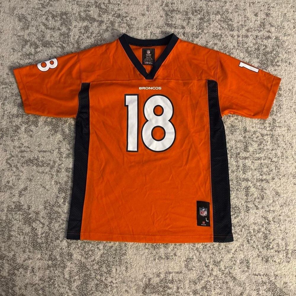 Youth Large NFL Peyton Manning Denver Broncos Orange Football Jersey